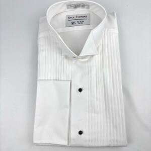 NWT Tuxedo Formal Attire Button Up White Dress Shirt Long Slv, M5 15-15.5 34/35